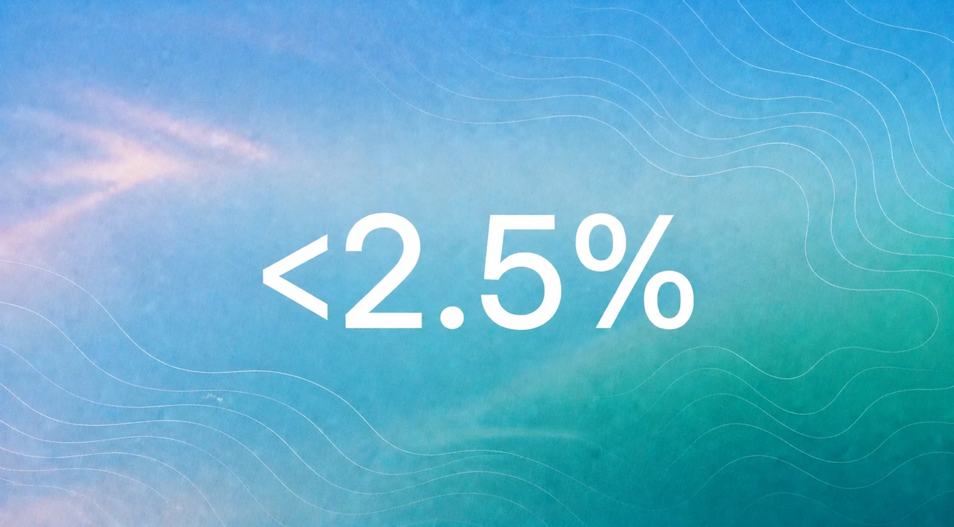 Blue and teal field showing a forecast error below 2.5%